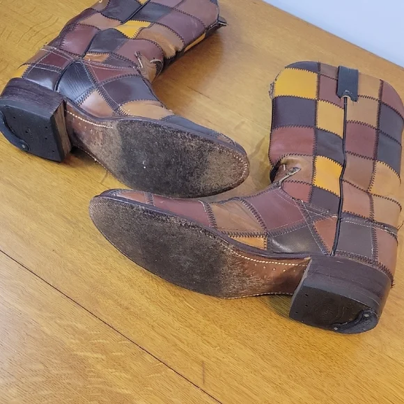 Patchwork Leather Western Boots - Picture 13 of 16